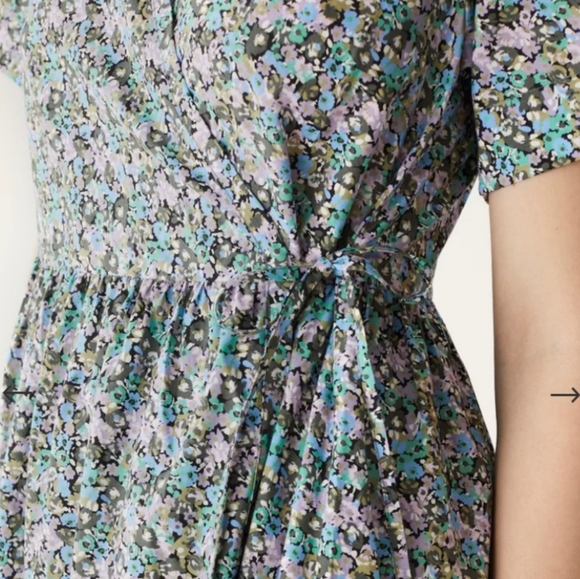 Frank & Oak The Summer Loose Fit Dress Size X-small  Blue And Purple Floral 💜 - Picture 5 of 13